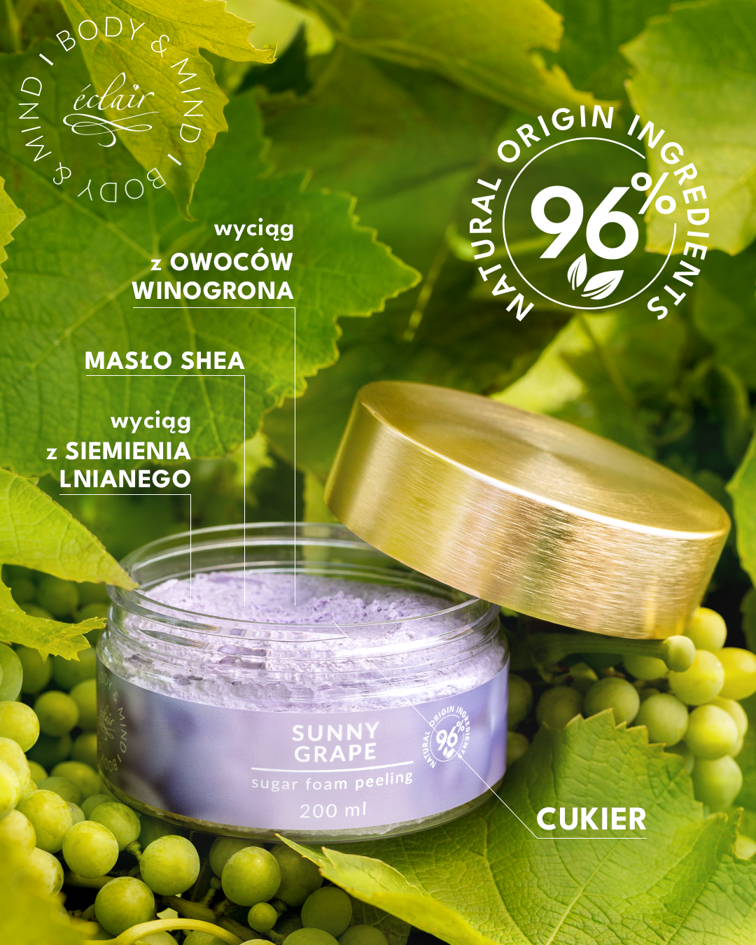 Sunny Grape SUGAR FOAM PEELING 200ml - cukrowy peeling do ciała