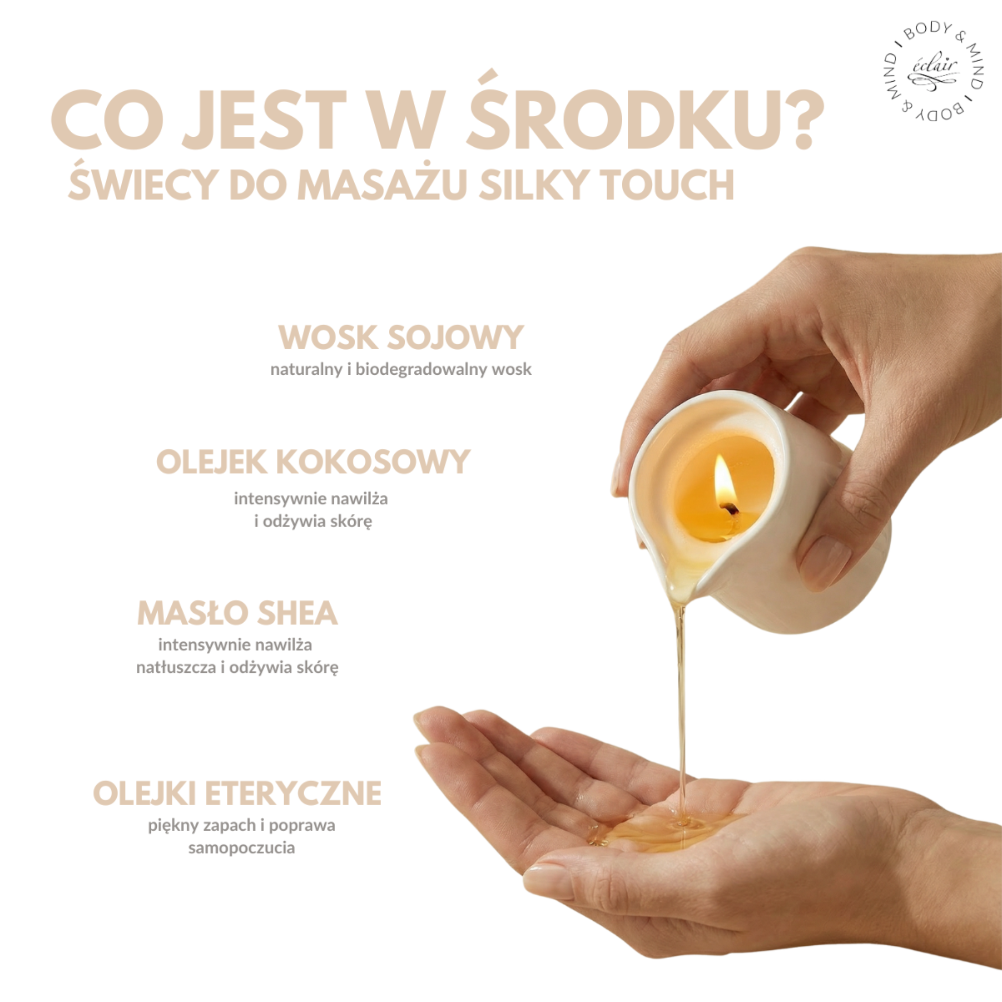 Świeca do masażu SILKY TOUCH Cotton Cream 130ml